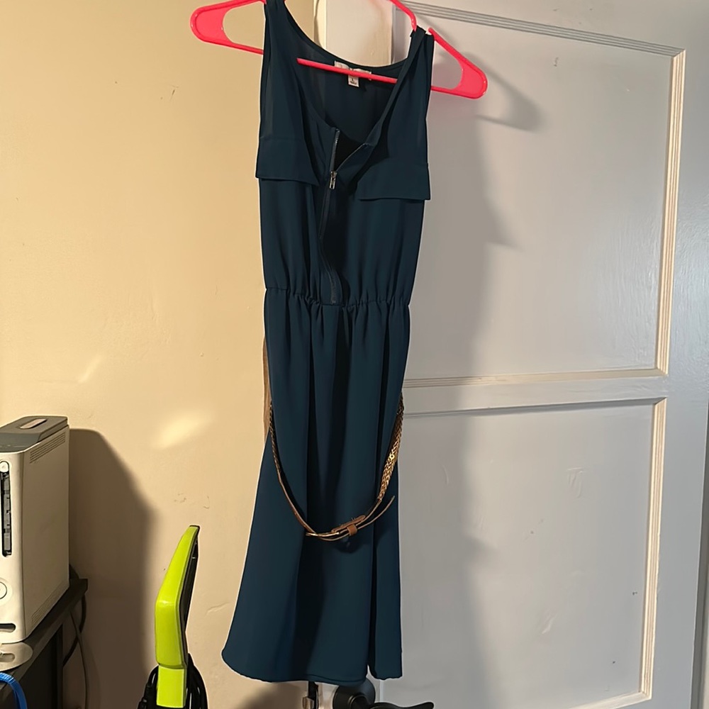 Summer dress Blue dress with belt